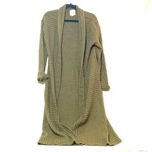 Long green knit sweater